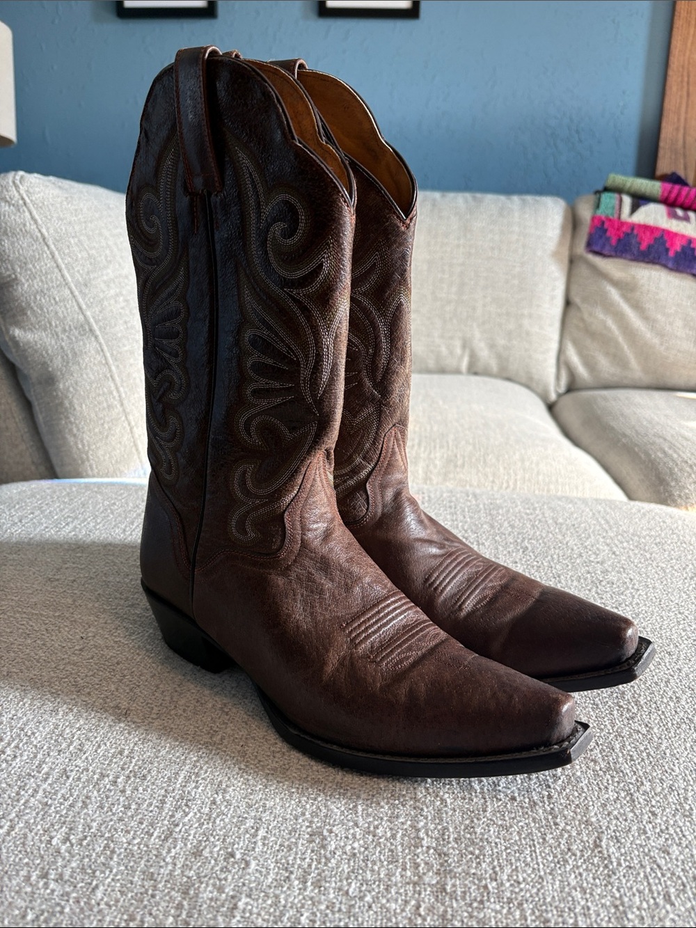 J.B. Dillon Women's Brown Leather Western Heeled Boots